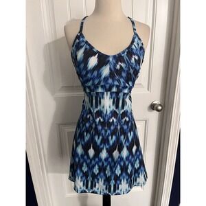 Balance Collection A-Line Activewear Sun Dress M‎ Womans BlueHalter Racer Back